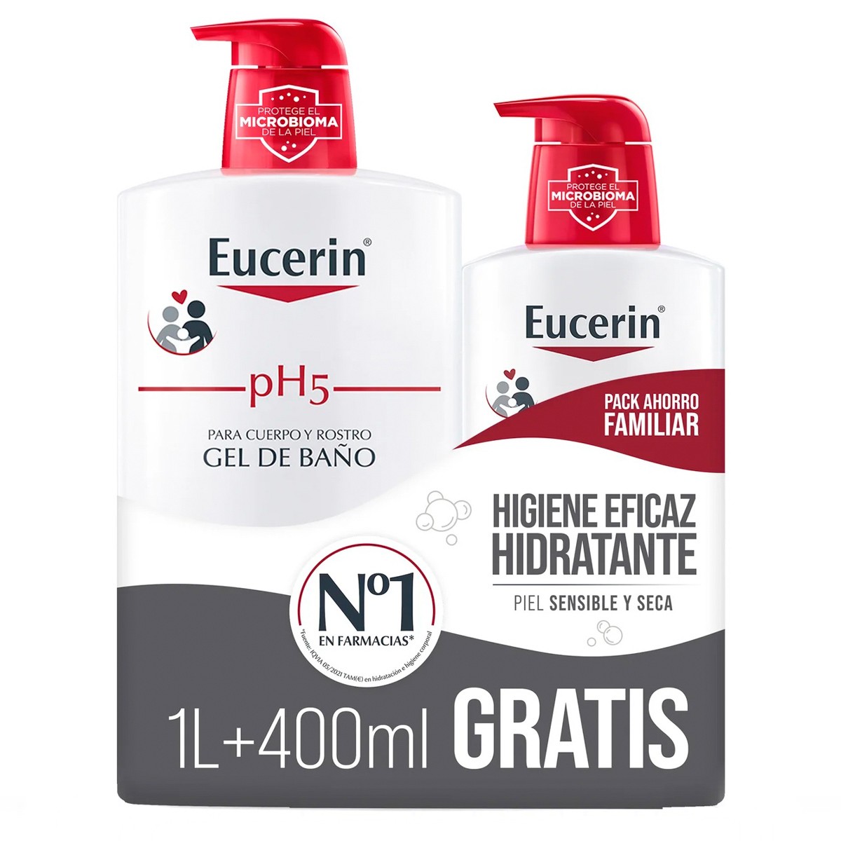 Eucerin pH5 gel de baño family pack 1000ml + 400ml