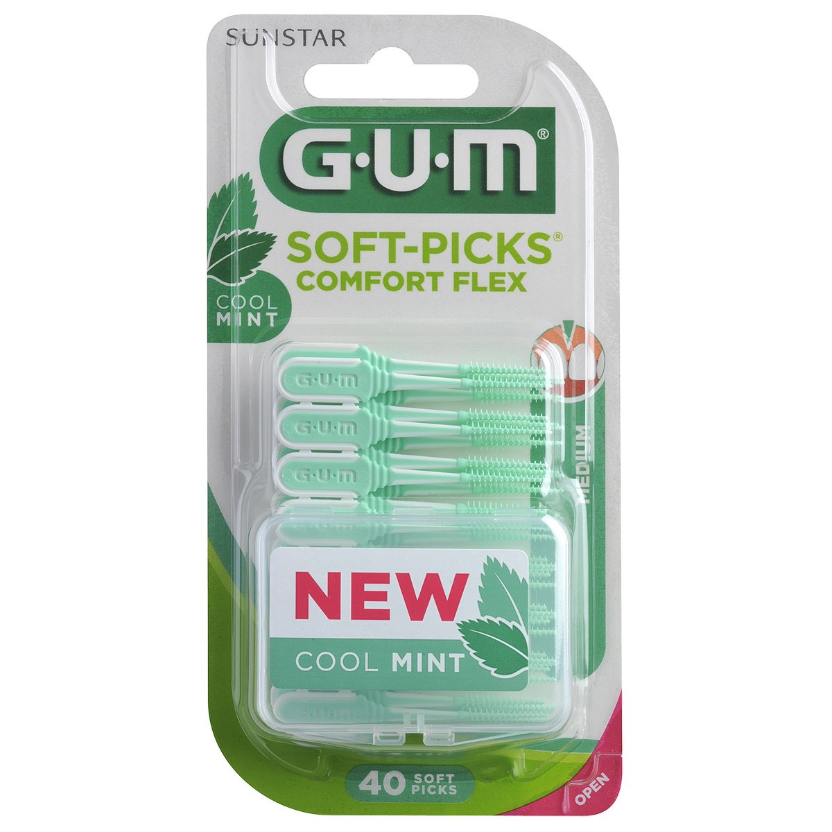 Gum soft picks confort flex reg mint 40uds