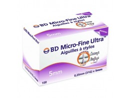BD microfine tw 0,25 x 5mm 100uds R.320212